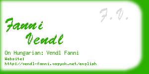 fanni vendl business card